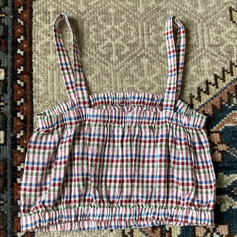 [Madewell] Crop Tank Top in Rainbow Gingham Small - Picture 3 of 8